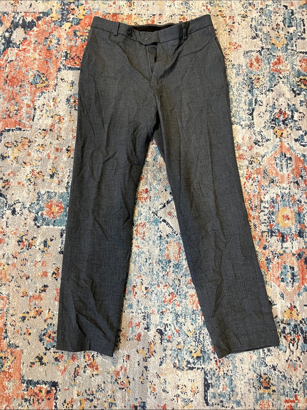 George Men's Charcoal Gray Dress Pants - Straight Leg
